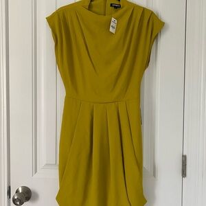 Express Asymmetrical Mustard Dress